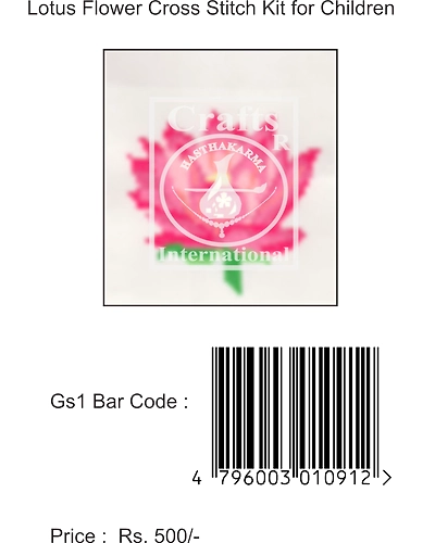 Lotus Flower Cross Stitch Kit for Children-7