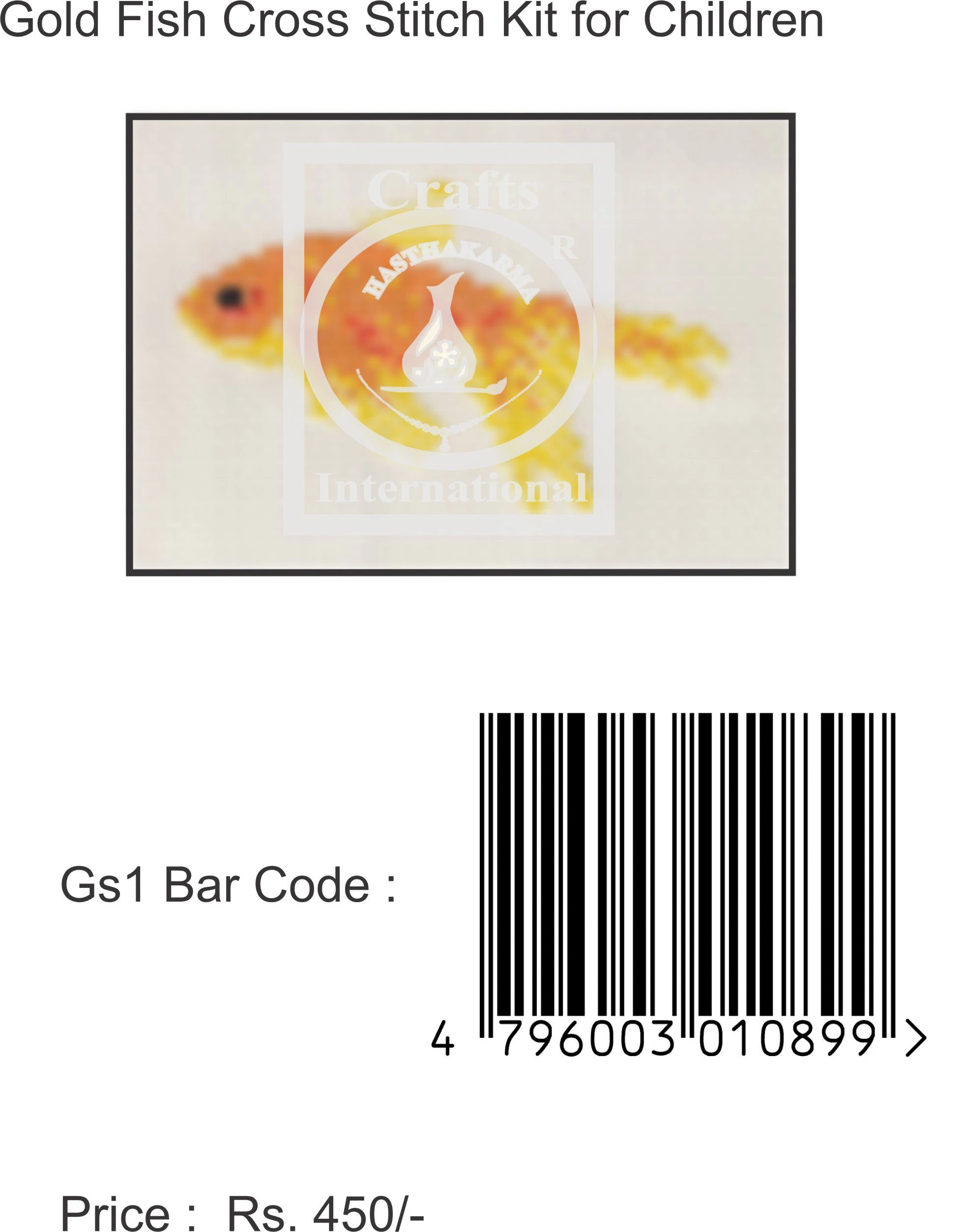 Gold Fish Cross Stitch Kit for Children-7