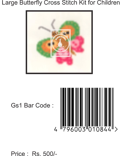 Butterfly Large Cross Stitch Kit for Children-7