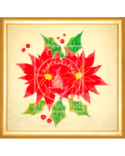 Poinsettia Cross Stitch Kit-4