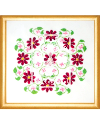 265 Flower Cross Stitch Cushion Design-4