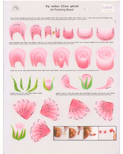 One Stroke Guide - Rose Art Practicing Board-1