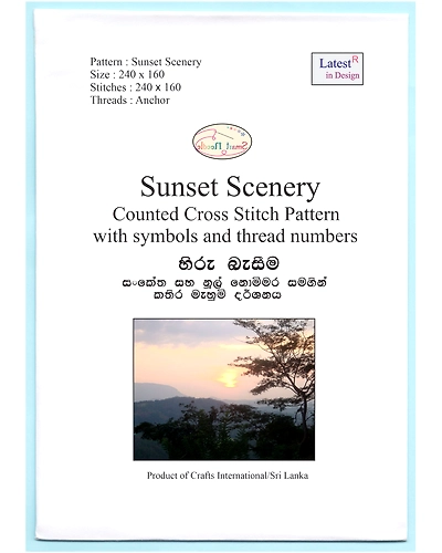 Cross Stitch Chart of Sun Set Scenery-985273-dd099d5a