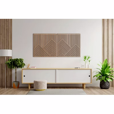mountain with lines panel set of 2 wood wall art decor wooden nursery sign picture living room