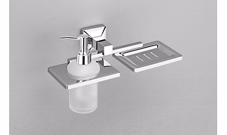 STAINLESS STEEL SOAP DISH WITH SOAP LIQUID DISPENSER