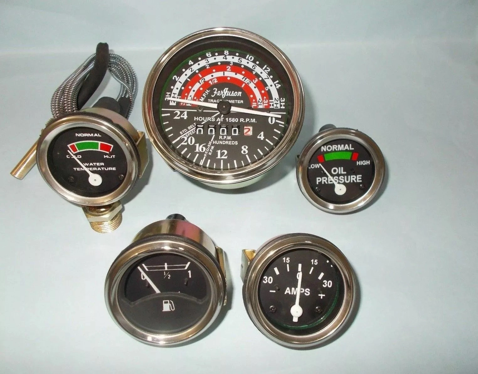 Replacement Gauge Tachometer Set for Massey Ferguson MF Tractor MF35 MF50 MF65 TO35 F40 MH50-12546502