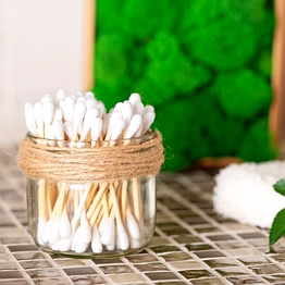 eco-friendly wooden cotton swabs bamboo stick ear buds