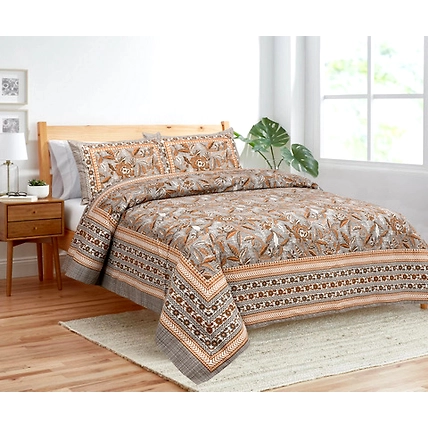 Double bed size cotton fabric bedsheets size 108*108 inches-1
