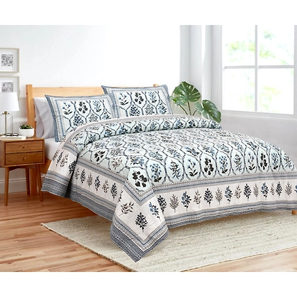 Double bed size cotton fabric bedsheets size 108*108 inches-3