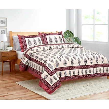 Double bed size cotton fabric bedsheets size 108*108 inches-4