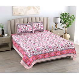 double bed size cotton fabric bedsheets size 93*108 inches