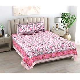 Double bed size cotton fabric bedsheets size 93*108 inches