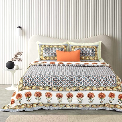 Double bed size cotton fabric bedsheets size 93*108 inches-1