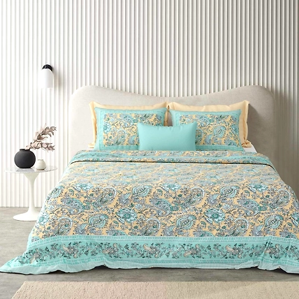 Double bed size cotton fabric bedsheets size 93*108 inches-2