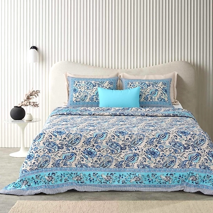 Double bed size cotton fabric bedsheets size 93*108 inches-3
