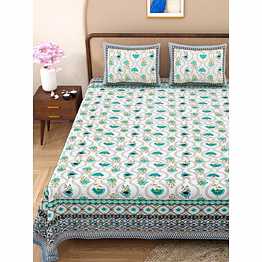 double bed size cotton fabric bedsheets size 90*108 inches