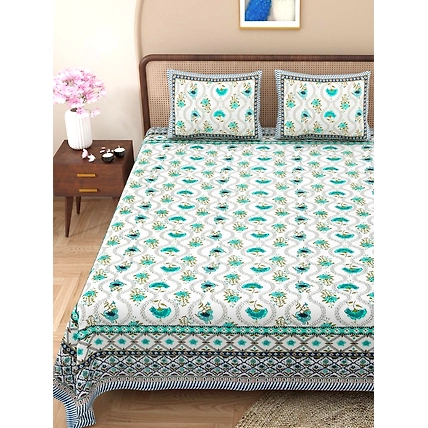 Double bed size cotton fabric bedsheets size 90*108 inches-985891-88782960