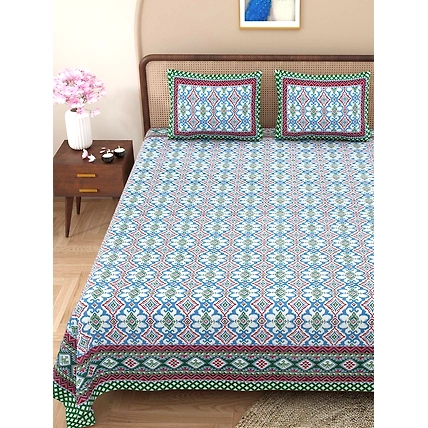 Double bed size cotton fabric bedsheets size 90*108 inches-2
