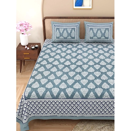Double bed size cotton fabric bedsheets size 90*108 inches-4