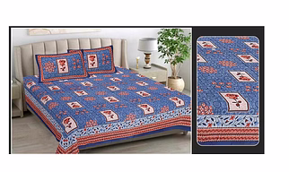 Double bed size cotton fabric bedsheets size 90*100 inches