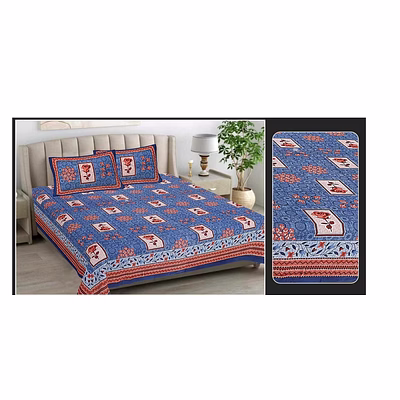 double bed size cotton fabric bedsheets size 90*100 inches
