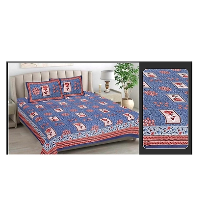 Double bed size cotton fabric bedsheets size 90*100 inches-985891-0577c268