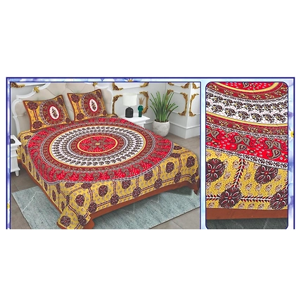 Double bed size cotton fabric bedsheets size 90*100 inches-1