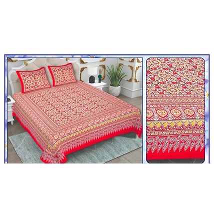 Double bed size cotton fabric bedsheets size 90*100 inches-3