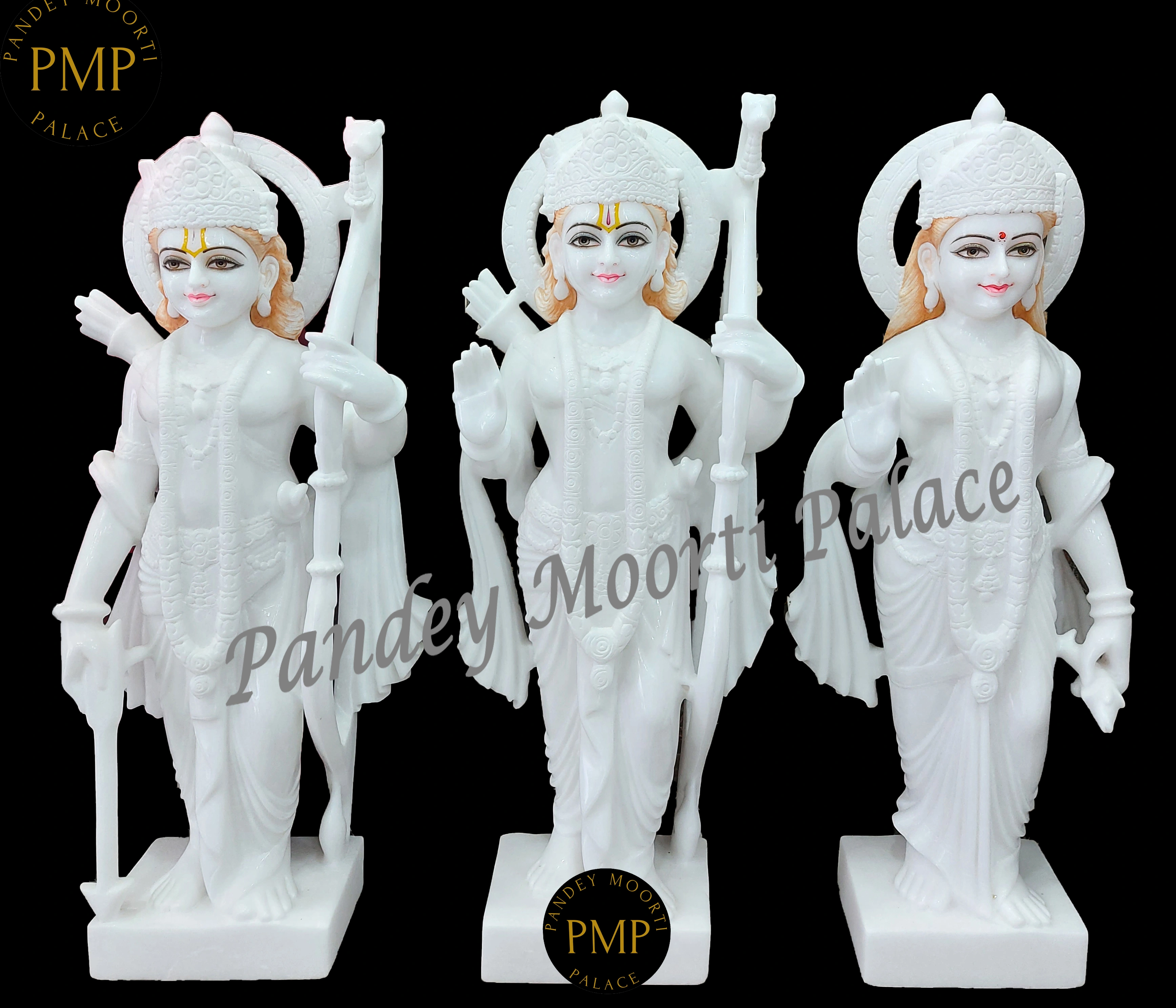 3feet Marble Ram Darbar Statue-12547334