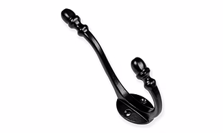 Acorn Coat Hooks - Elegant Cast Iron Black Coat Hooks