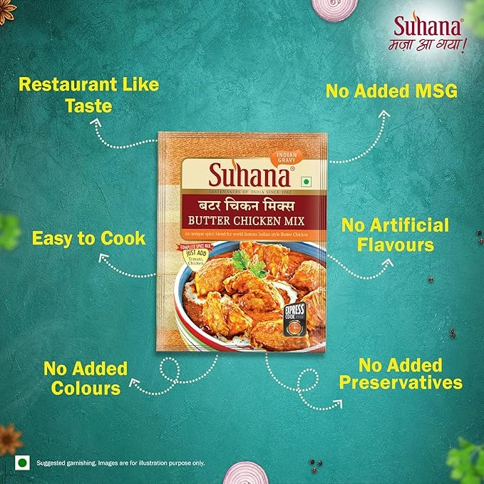 Suhana Butter Chicken | Spice Mix | Easy to Cook 50G - Pack of 6-2