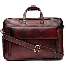 Buff Genuine Leather Laptop Bag | Premium Leather Briefcase for Professionals
