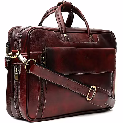 Buff Genuine Leather Laptop Bag | Premium Leather Briefcase for Professionals-5