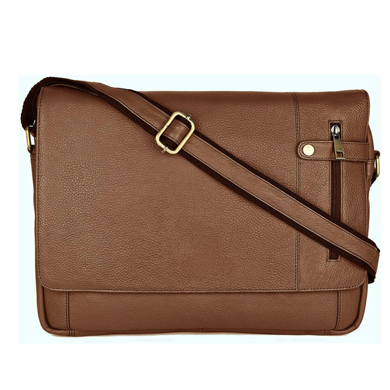 Elegance Brown buff Leather laptop Side Bag-12547816