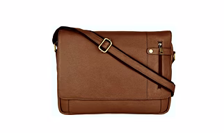 Elegance Brown buff Leather laptop Side Bag