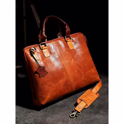 Crunch Leather Laptop Bag | Genuine Leather Briefcase for Professionals-2