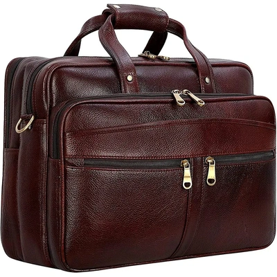 Buff Genuine Leather Laptop Bag | Premium Leather Briefcase for Professionals