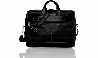 Eco-Friendly Black vegan Leather Laptop Messenger Bag Stylish & Sustainable for Professionals