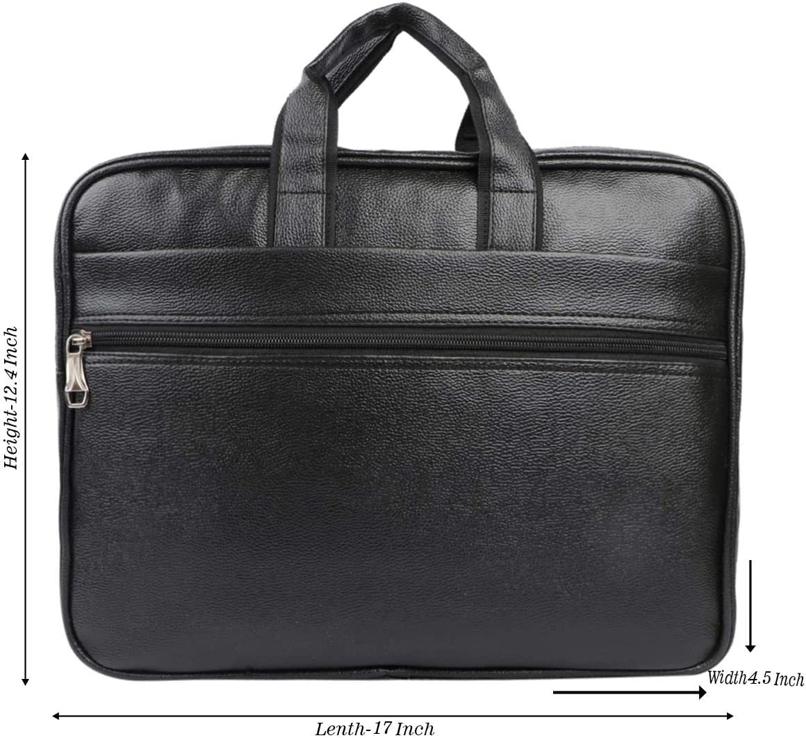 Eco-Friendly Black vegan Leather Laptop Messenger Bag Stylish &amp; Sustainable for Professionals-2