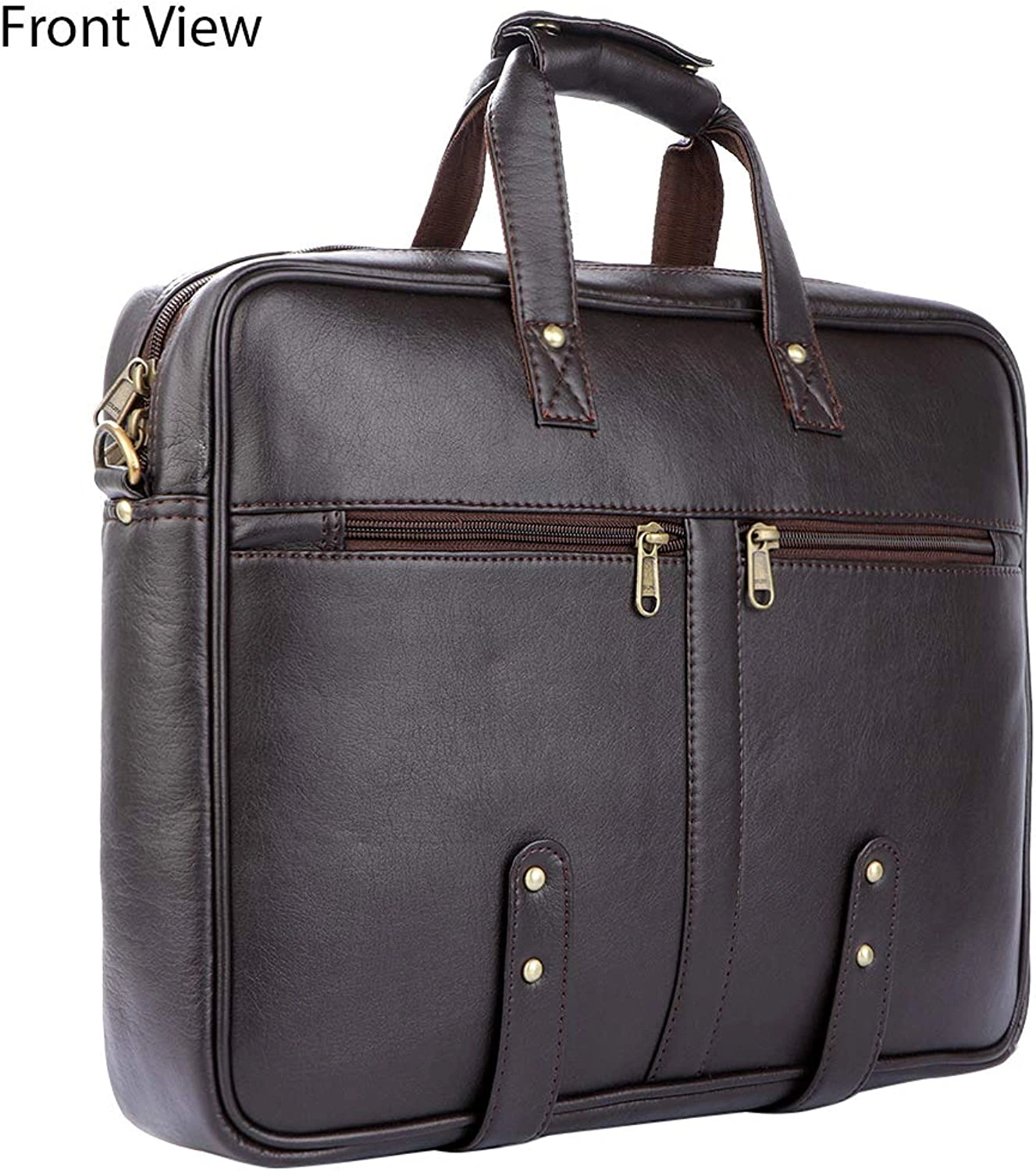 Eco-Friendly Vegan Leather Laptop Messenger Bag - Stylish &amp; Sustainable for Professionals-1