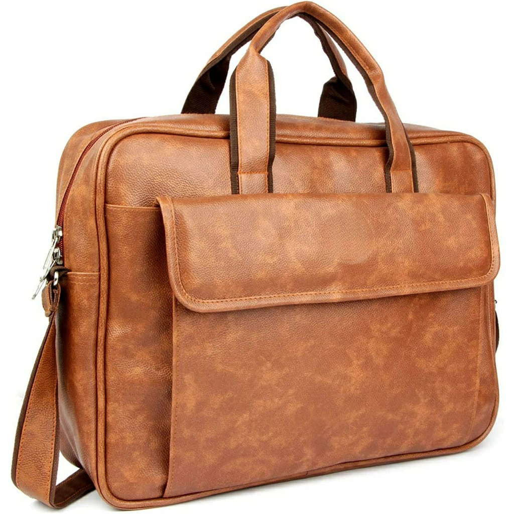 Eco Friendly PU Leather Laptop Messenger Bag  Stylish &amp; Sustainable for Professionals-1