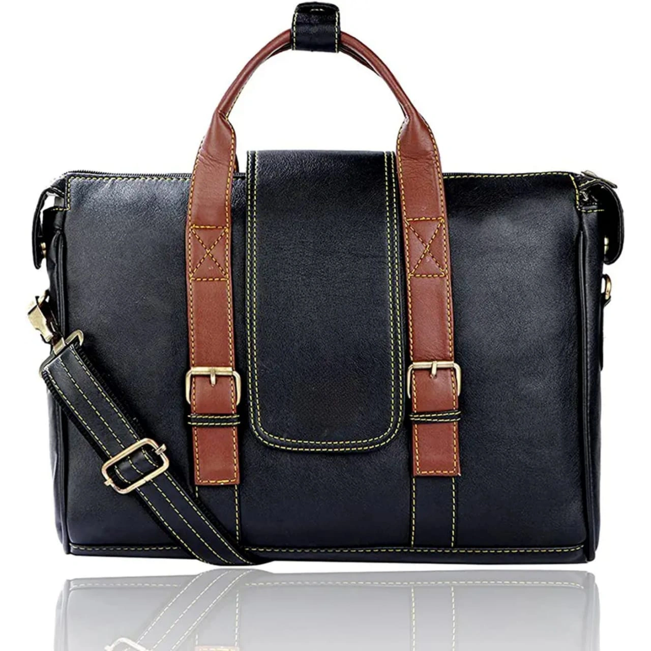 Stylish Leatherette Laptop Messenger Bag Durable &amp; Affordable for Professionals-12550006