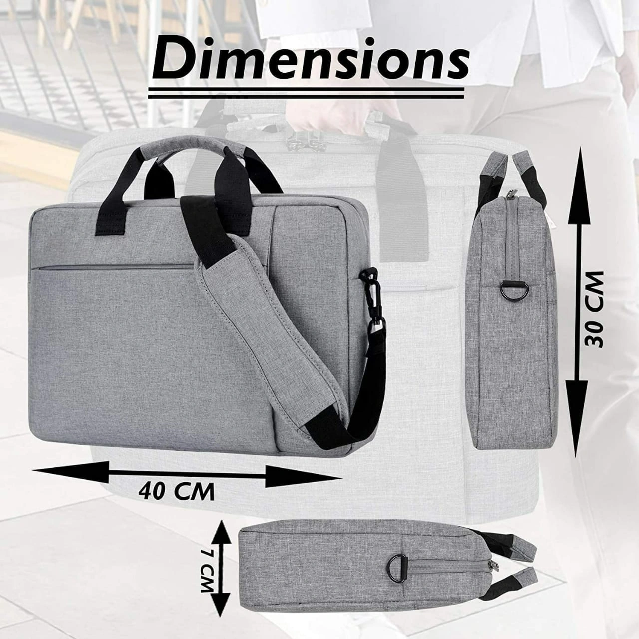 Grey Cotton Laptop Bag Affordable Luxury for Professionals-1