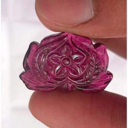 Pink Tourmaline Carved Gemstone, Fancy Shape, Natural Gemstone 21.50 crt-1