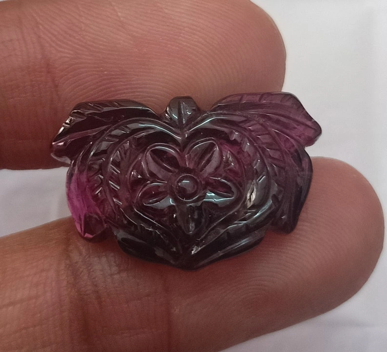 Pink Tourmaline Carved Gemstone, Fancy Shape, Natural Gemstone 21.50 crt-2