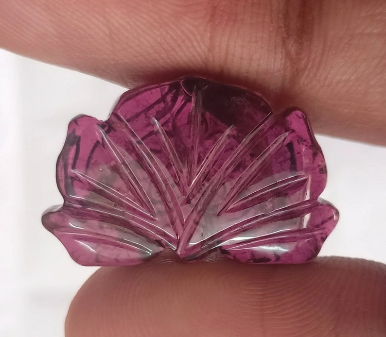 Pink Tourmaline Carved Gemstone, Fancy Shape, Natural Gemstone 21.50 crt-3