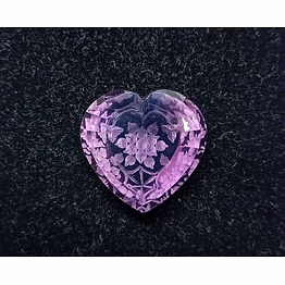 fantasy carving pink amethyst gemstone, clean heart shape amethyst loose gemstone, making jewelry, pendants, 33.5 ct. #s-1025