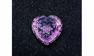 Fantasy Carving Pink Amethyst Gemstone, Clean Heart Shape Amethyst Loose Gemstone, Making Jewelry, Pendants, 33.5 ct. #S-1025