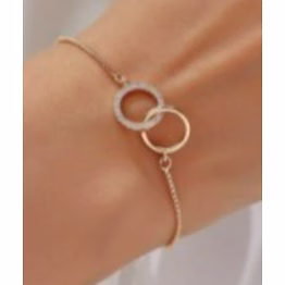 infinity circular silver bracelet with cz stones