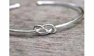 Infinity Knot Silver Cuff Bracelet